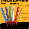 Two Sparkling Party Popper Candles Pack of 2 for birthday and wedding celebrations in Pakistan