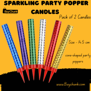 Two Sparkling Party Popper Candles Pack of 2 for birthday and wedding celebrations in Pakistan