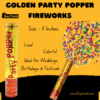 Golden Party Popper Fireworks with colourful confetti burst for Pakistani celebrations