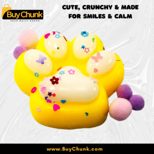 Bright Yellow Paw Squishy Toy | Cheery, Bouncy & Full of Sunny Joy for Happy Moments | Size - 5cm X 6cm