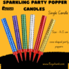 colourful Sparkling Party Popper Candles for cakes and celebrations in Pakistan