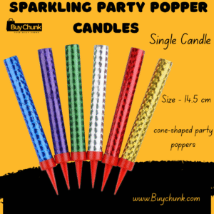 colourful Sparkling Party Popper Candles for cakes and celebrations in Pakistan