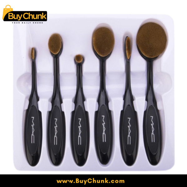 Six-piece MAC brush kit with soft bristles for sensitive skin