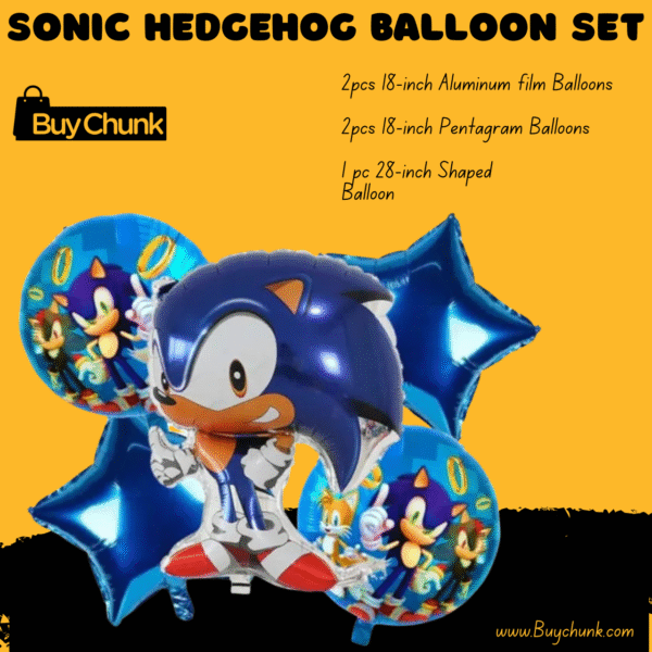 Sonic the Hedgehog Balloon Set | Fun, Vibrant & Perfect for Kids' Birthday Parties & Celebrations