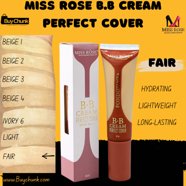 Miss Rose BB Cream Perfect Cover Fair – Flawless, Lightweight & Ideal for Natural Radiance