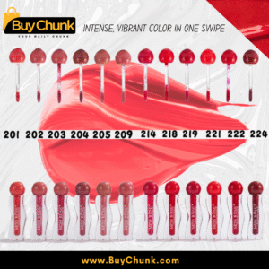 Multiple bottles of Miss Rose Seaweed Lip Gloss 201 coral shade arranged neatly