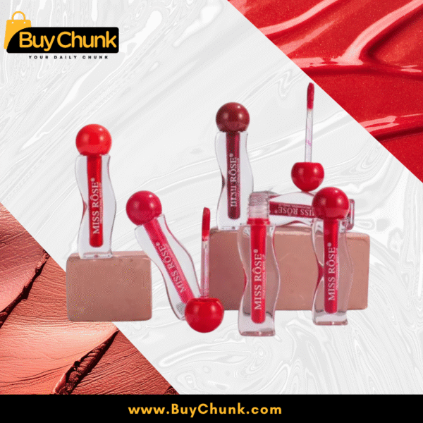 Bottle packaging of Miss Rose Seaweed Lip Gloss Shade 201 coral gloss
