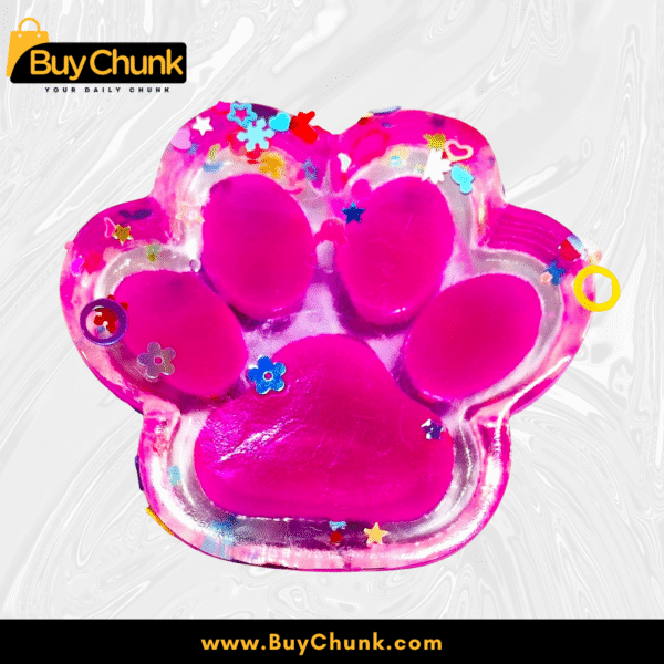 Vibrant Pink Paw Squishy Toy | Sparkly & Full of Magical Joy for Stress-Free Fun | Size - 5cm X 6cm