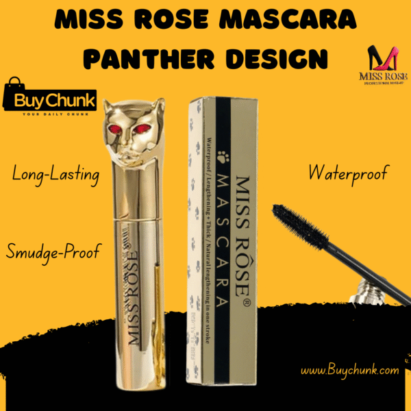 Miss Rose Mascara Panther Design | Long-Lasting, Waterproof, Bold, Volumizing & Glamorous for Lash-Defining Drama!