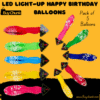 Bright LED Light-Up Happy Birthday Balloons – Pack of 5 . Glowing colours