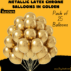 Metallic Latex Chrome Balloons in Golden Pack of 25 | Luxurious, Shiny & Perfect for Glamorous Celebrations