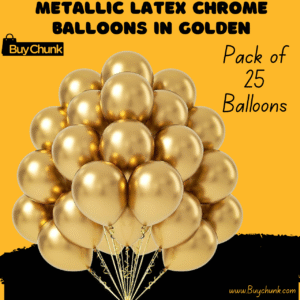 Metallic Latex Chrome Balloons in Golden Pack of 25 | Luxurious, Shiny & Perfect for Glamorous Celebrations