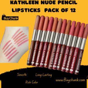 KATHLEEN Nude Pencil Lipsticks Pack Of 12 | Flawless Shades for Natural & Everyday Glamour
