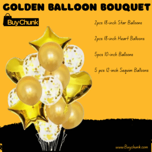 14 Golden Balloon Bouquet | Luxurious, Glittering & Perfect for Weddings, Birthdays and Celebrations!