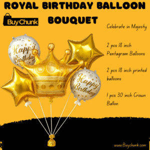 5 Royal Birthday Balloon Bouquet | Majestic, Luxurious and Perfect for King/Queen Celebrations