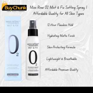 Miss Rose Mist & Fix Setting Spray with hydrating formula and long-lasting hold