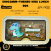 Fun Dinosaur-Themed Kids Lunch Box for School – BPA-Free, 3-Section Food Container with Built-In Spoon | Transparent & Leak-Proof Design