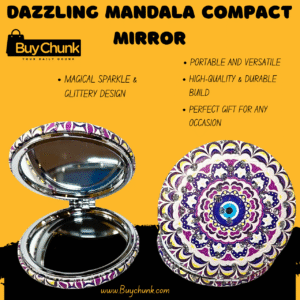 Dazzling Mandala Compact Mirror - Bold Colors, Shimmering Accents & Timeless Charm