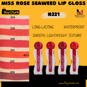 Miss Rose Seaweed Lip Gloss – Shade 221 long-lasting waterproof formula for glossy lips