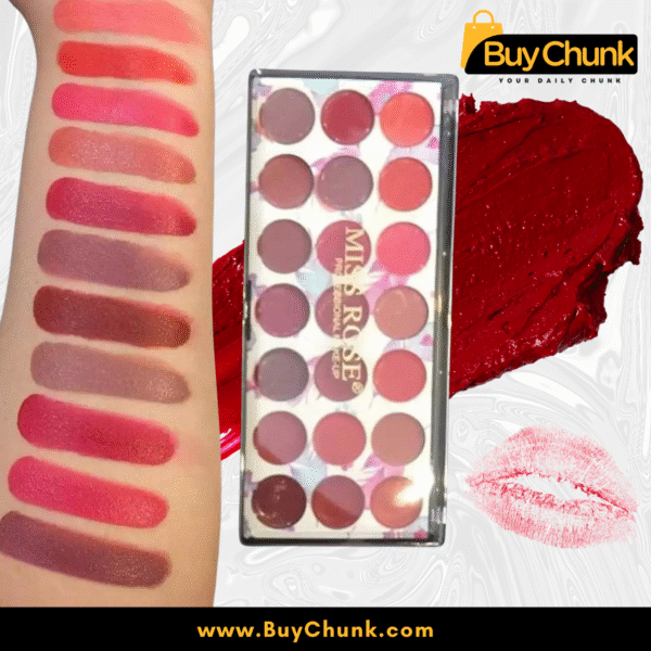 Miss Rose 18 Colors Lipstick Palette | Bold, Vibrant & Perfect for Every Mood & Look