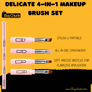 Delicate 4-in-1 Makeup Brush Set - Soft, Precise & Perfect for Flawless Eyes, Lips & Brows