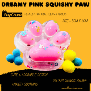 Dreamy Pink Squishy Paw | Sparkly, Soft, Satisfying & Perfect for Joyful Stress Relief | Size - 5cm X 6cm