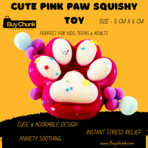 Cute Pink Paw Squishy Toy | Soft, Sparkly & Full of Sweet Joy for Happy Moments | Size - 5cm X 6cm