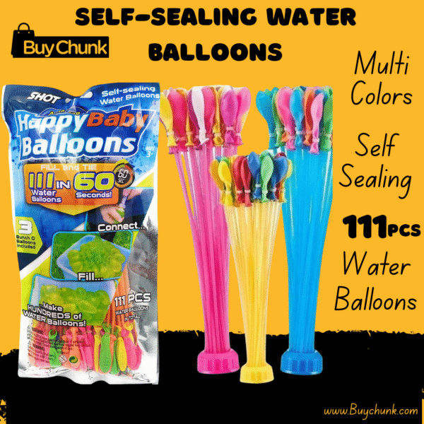 Self-Sealing Water Balloons | 111-Piece Multi-Color Pack for Fast, Fun & Mess-Free Water Play