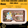 Cute Pink Unicorn Lunch Box for Girls BPA-Free, 3-Section Kids Food Container with Built-In Spoon | Transparent & Magical Design