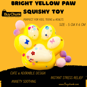 Bright Yellow Paw Squishy Toy | Cheery, Bouncy & Full of Sunny Joy for Happy Moments | Size - 5cm X 6cm