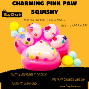 Charming Pink Paw Squishy | Squeeze It, Love It, Feel the Sweetness | Size - 5cm X 6cm