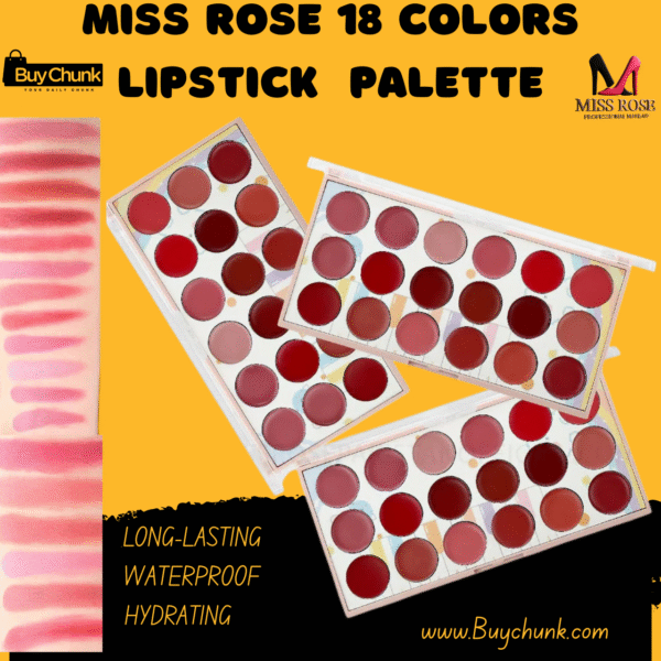 Miss Rose 18 Colors Lipstick Palette | Bold, Vibrant & Perfect for Every Mood & Look
