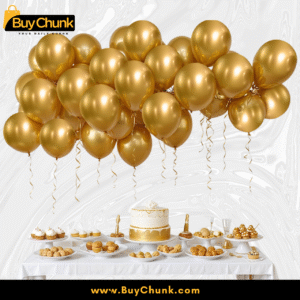 Metallic Latex Chrome Balloons in Golden Pack of 50 | Luxurious, Shiny & Perfect for Glamorous Celebrations