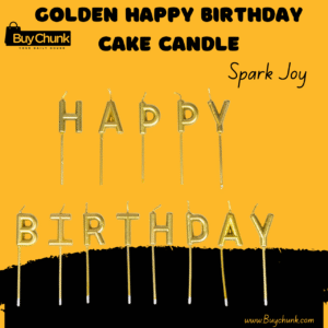 Golden 'Happy Birthday' Letter Candles | Sparkling, Elegant & Perfect for Memorable Celebrations