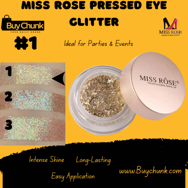 Miss Rose Pressed eye Glitter Shade 1 | Shimmering, Long-Lasting & Perfect for Sparkling Eye & Face Magic