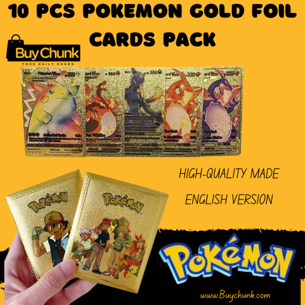 10 PCS POKEMON GOLD FOIL CARDS PACK