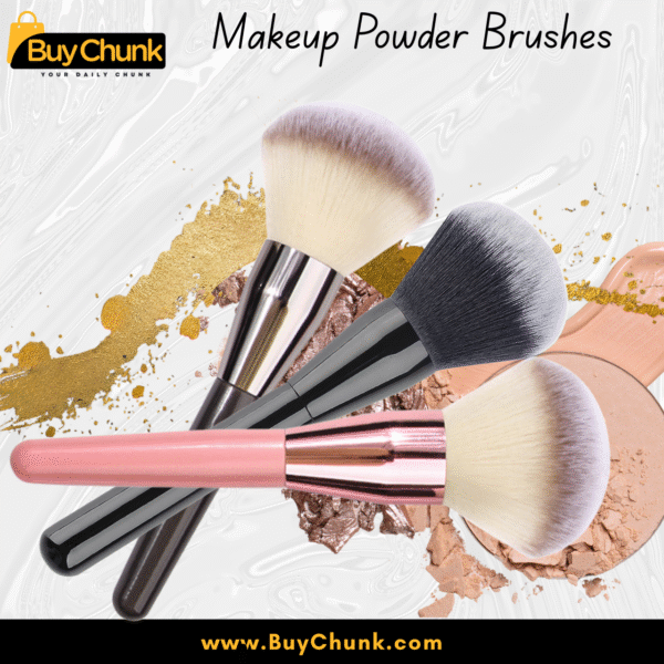 Multiple 1 PCS Makeup Powder Brush displayed with powder background for Pakistani makeup lovers.