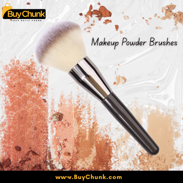 Stylish silver-handle 1 PCS Makeup Powder Brush ideal for compact and loose powders.