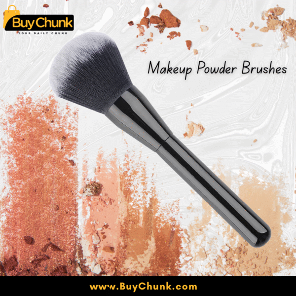 Elegant black-handle 1 PCS Makeup Powder Brush with fluffy bristles for radiant daily makeup.