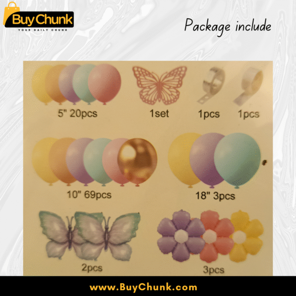 100 Piece Multi Color Butterfly Theme Set | Magical, Dreamy & Perfect for Princess Parties, Baby Showers & Glamorous Celebrations - Image 2