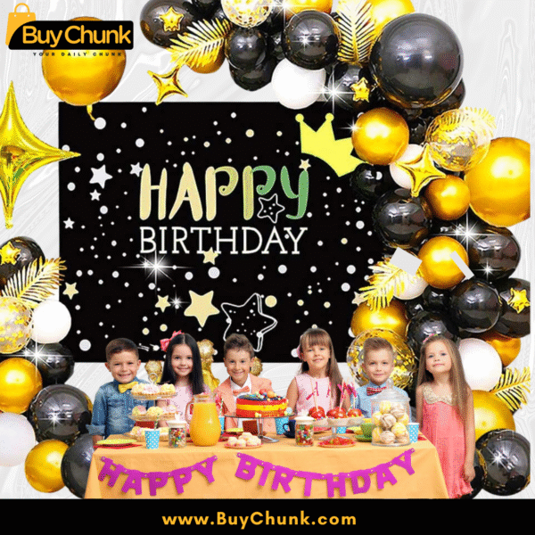 48 Piece Luxury Royal Birthday Arch Kit |  Complete Kit with Crown Balloons, Stars & Sparkle for Grand Events - Image 2