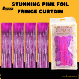 Pink Foil Fringe Curtain | Shimmering