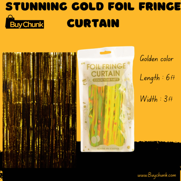Stunning Gold Foil Fringe Curtain – Luxe, Shimmering & Perfect for Weddings, Birthdays & Celebrations!
