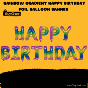 Colourful rainbow gradient Happy Birthday foil balloon letters for parties in Pakistan