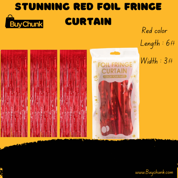 Stunning Red Foil Fringe Curtain | Bold, Glamorous & Perfect for Weddings, Birthdays & Celebrations