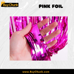 Pink Foil Fringe Curtain | Shimmering