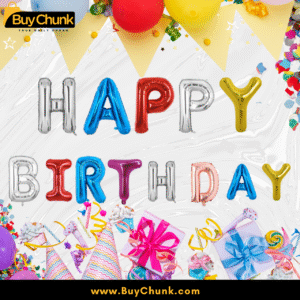 reusable multicolour happy birthday foil balloons set for home celebrations