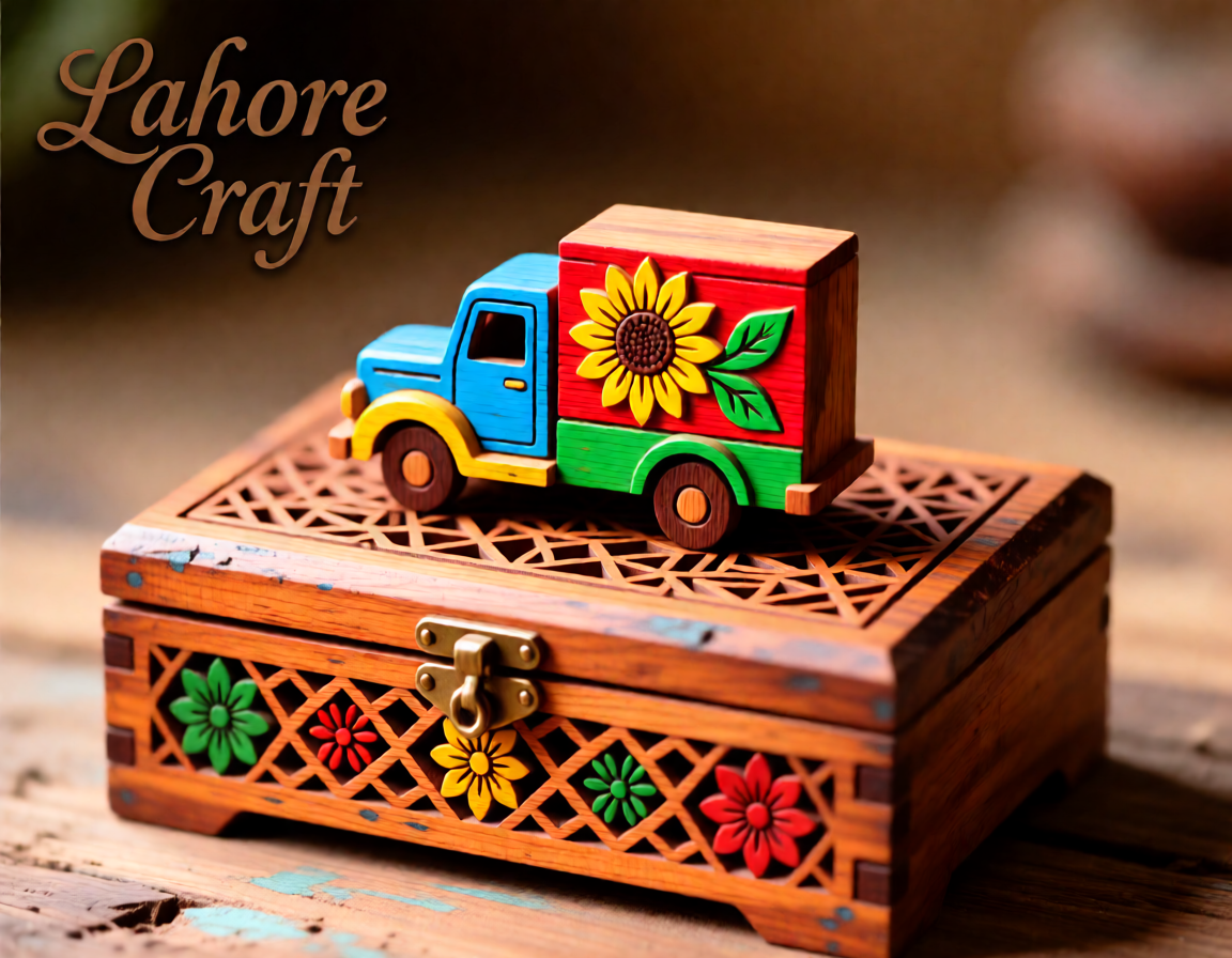 Traditional Truck Art Jewelry Boxes Lahore Colorful Gifts & Décor in Pakistan 3 “Wooden traditional truck art jewelry box Lahore style with floral painting”