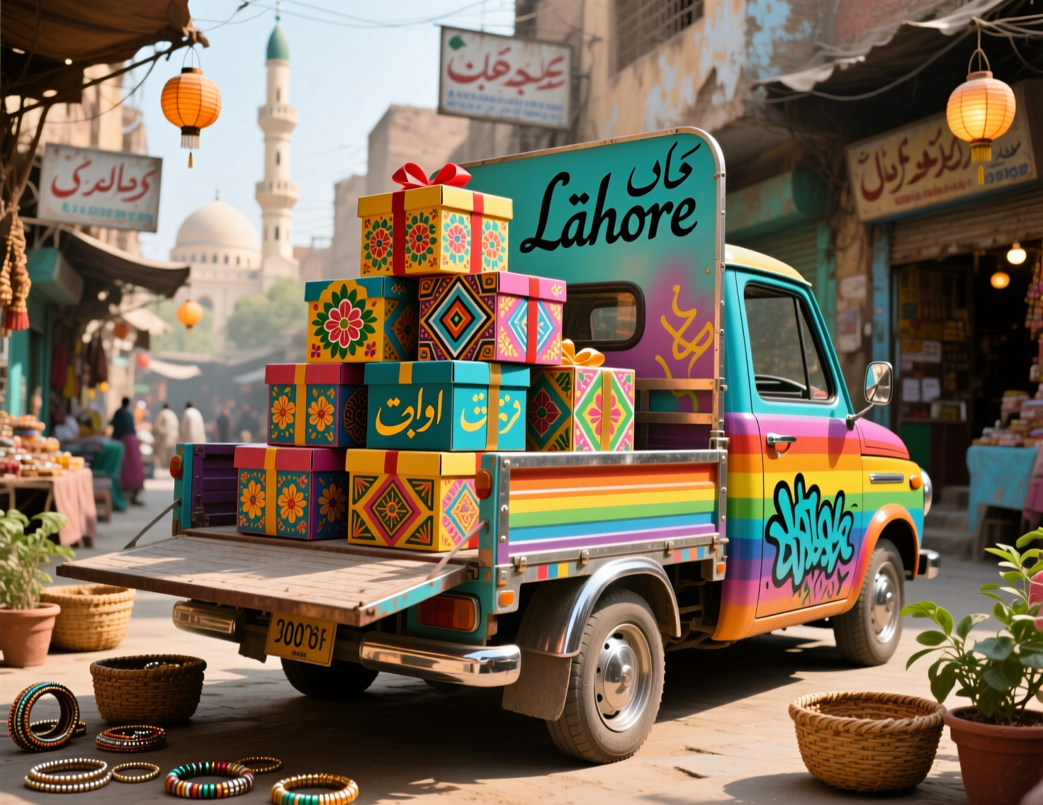 Traditional Truck Art Jewelry Boxes Lahore Colorful Gifts & Décor in Pakistan 2 “Mini truck art jewelry boxes Lahore used as mehndi giveaways in Pakistan”