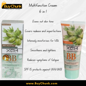 XQM BB Cream box and tube with 6-in-1 multifunction label